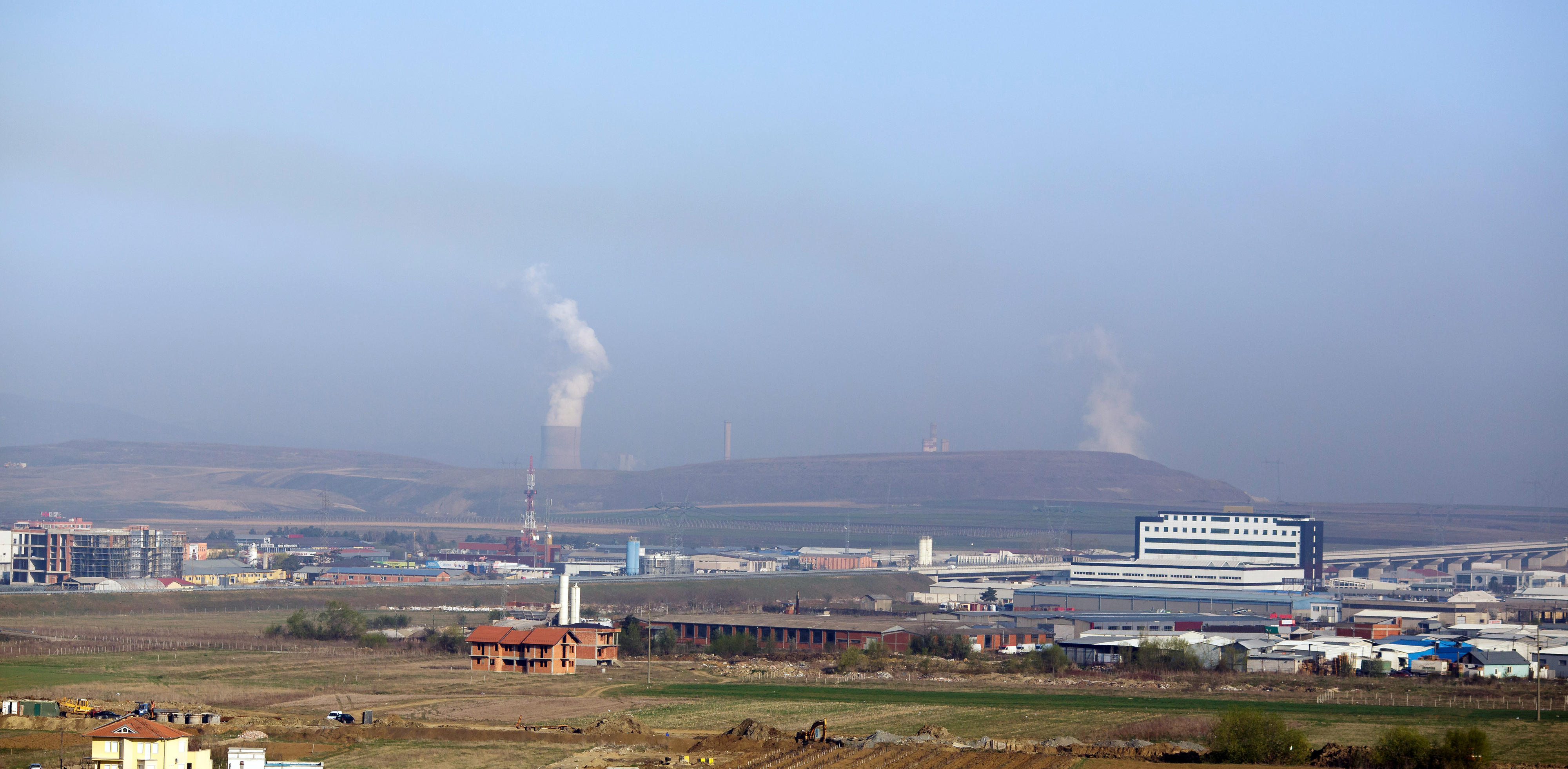 View of a coal-fired power plant near Pristina, Kosovo