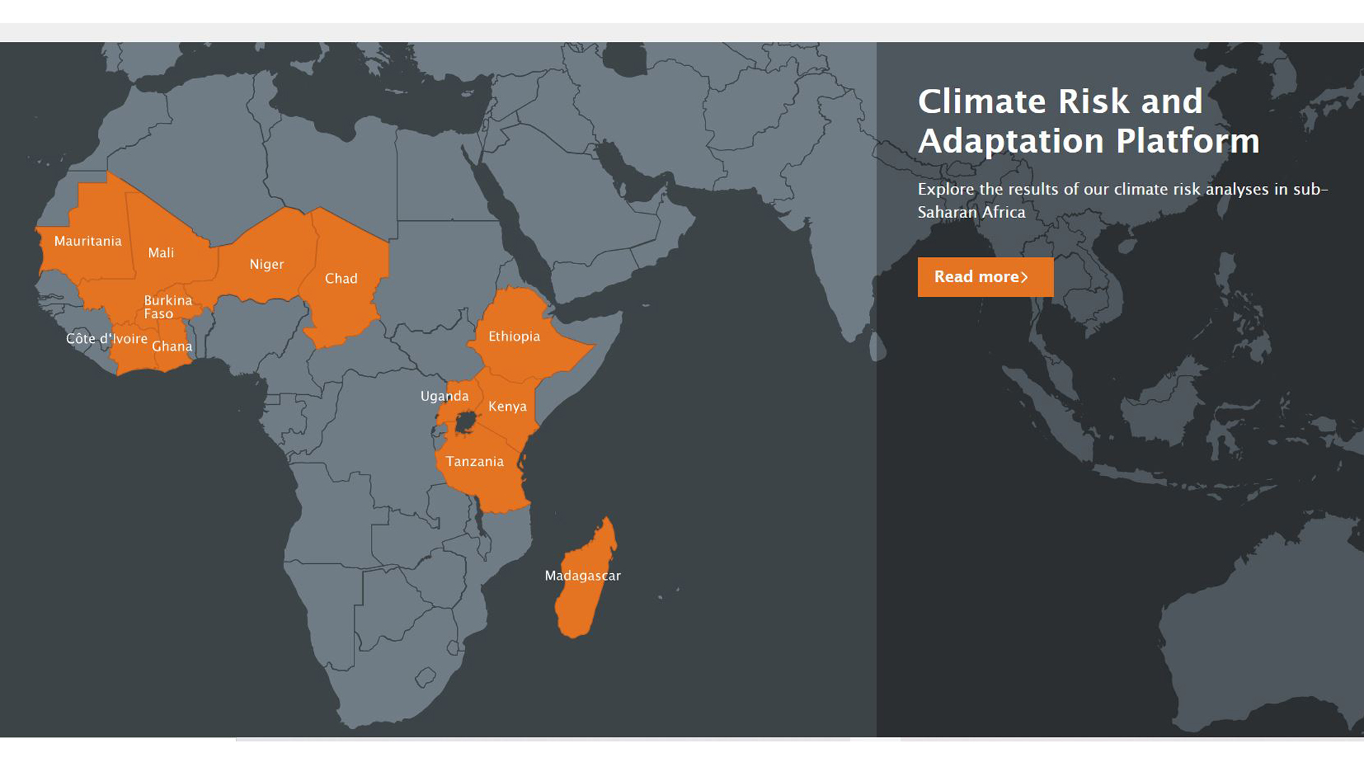 Screenshot of the AGRICA project website