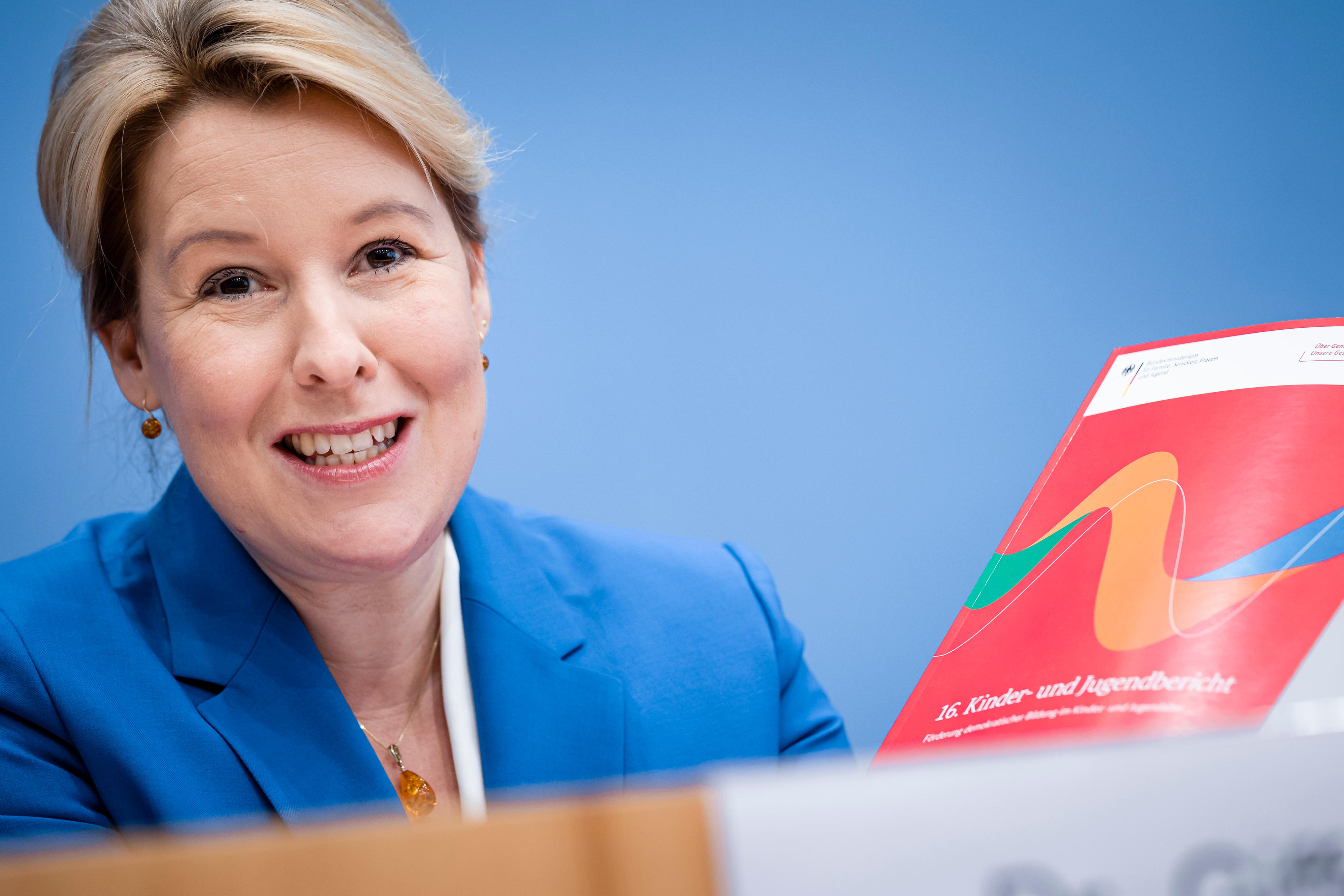 Bundesfamilienministerin Franziska Giffey in der Bundespressekonferenz