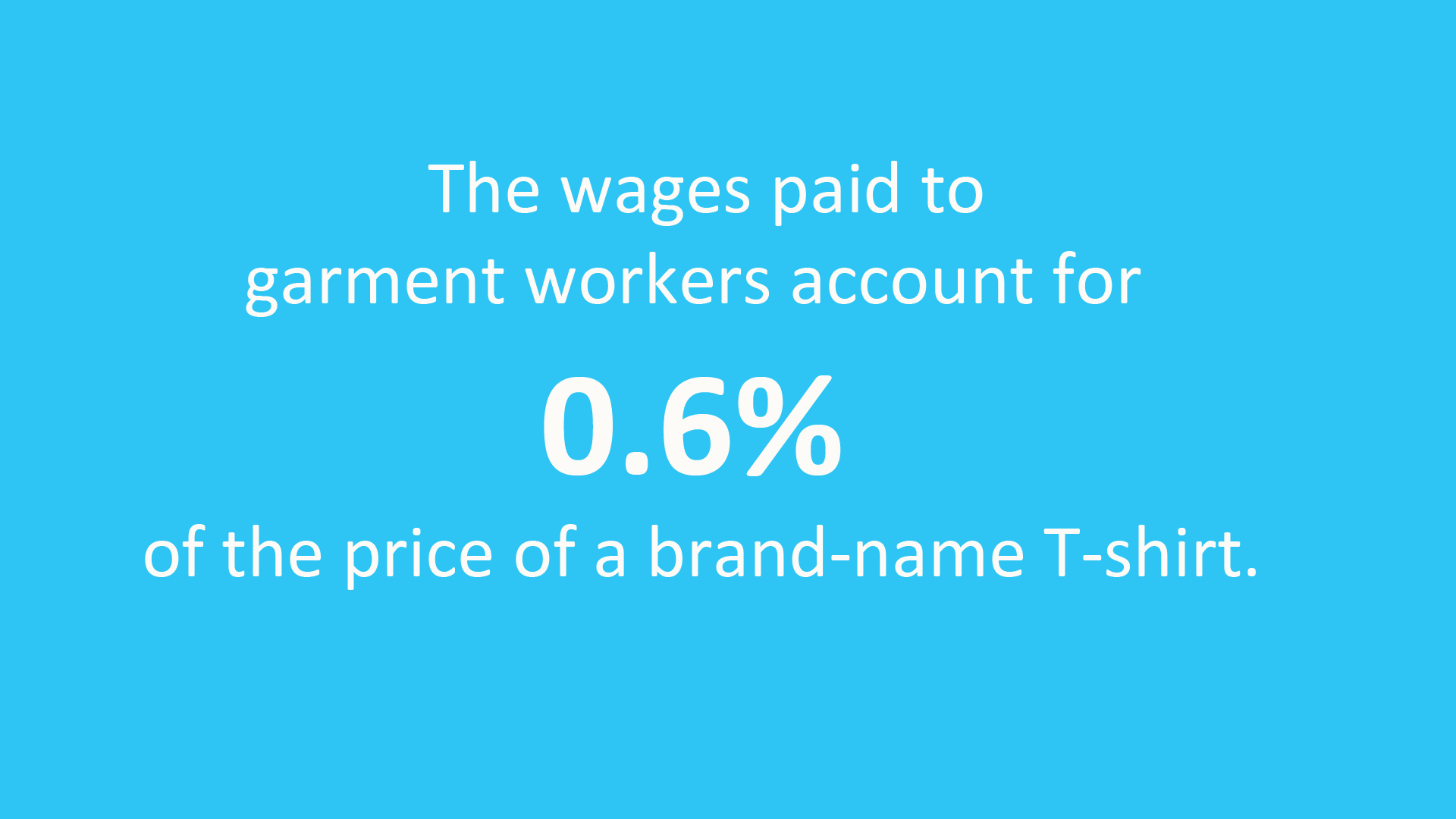 The wages paid to garment workers account for 0.6 per cent of the price of a brand-name T-shirt.