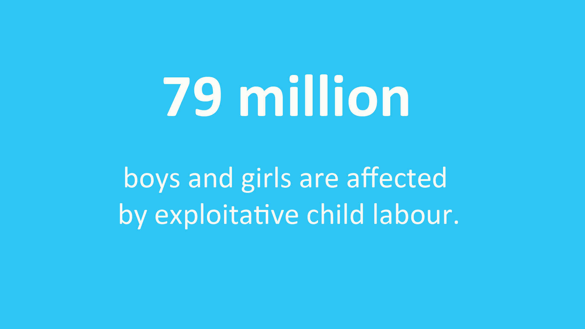 75 million boys and girls are affected by exploitative child labour.