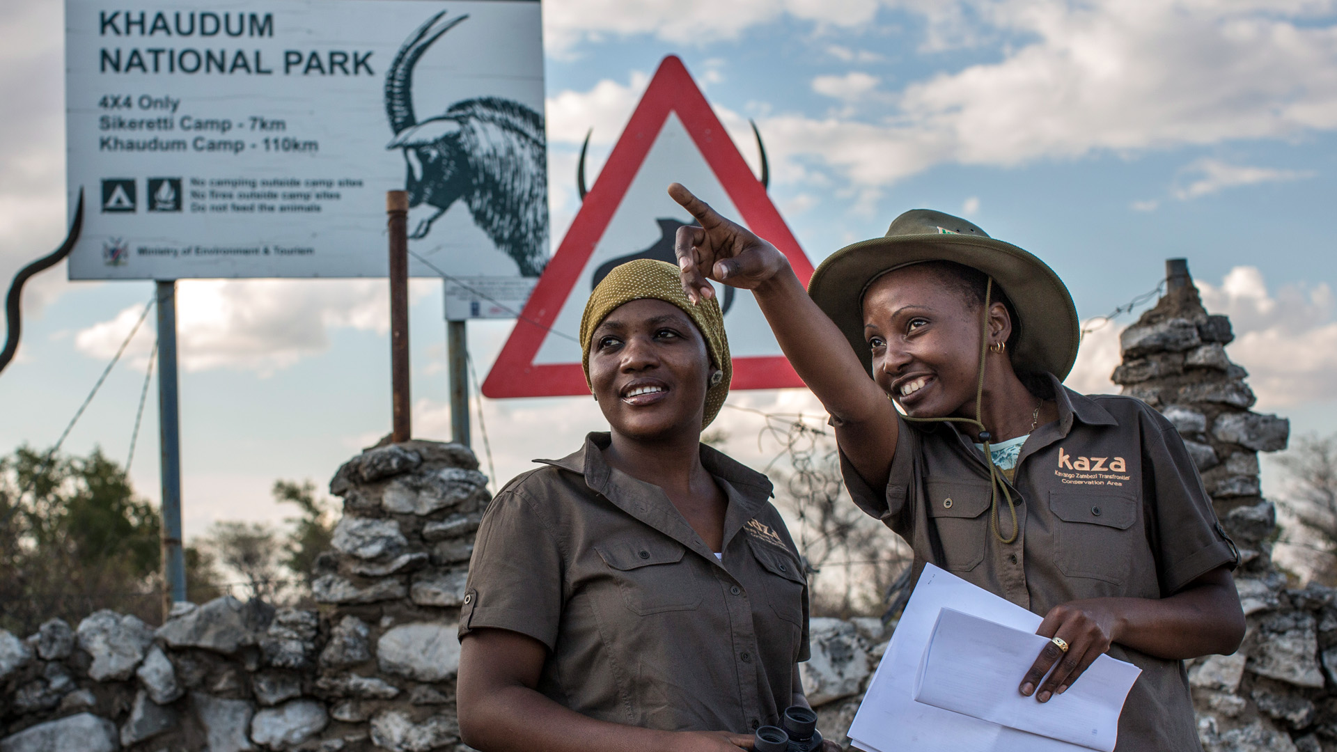 Women rangers in Namibia's Khaudum National Park, part of the Kavango Zambezi Transfrontier Conservation Area