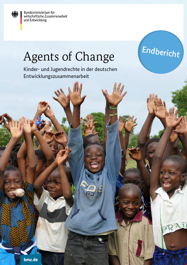 Titelblatt: Endbericht "Agents of Change | Kinder- und Jugendrechte in der deutschen Entwicklungszusammenarbeit"