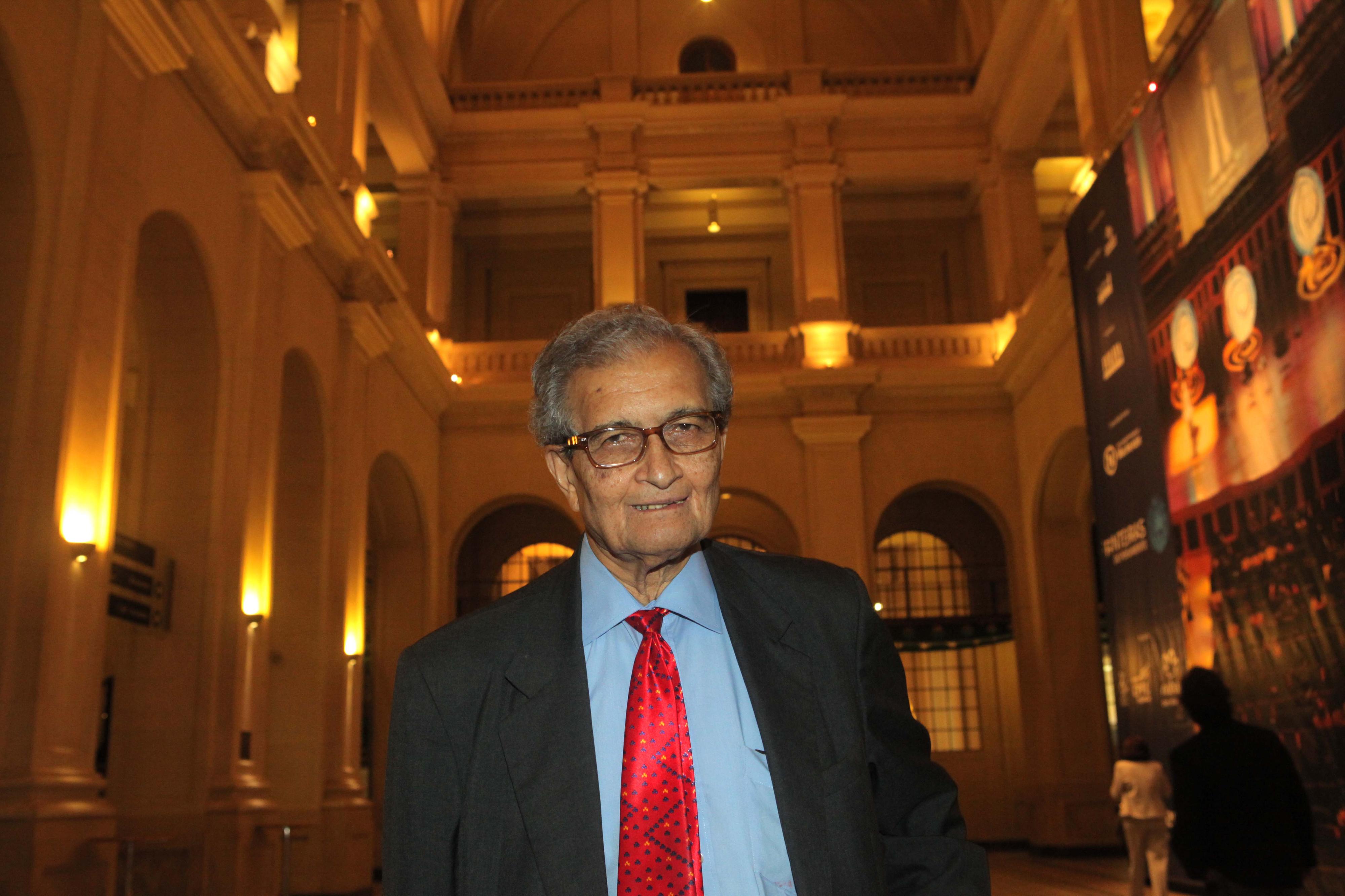 Amartya Sen, Nobelpreisträger und Wirtschaftswissenschaftler, bei einer Veranstaltung in São Paulo im Jahr 2012 