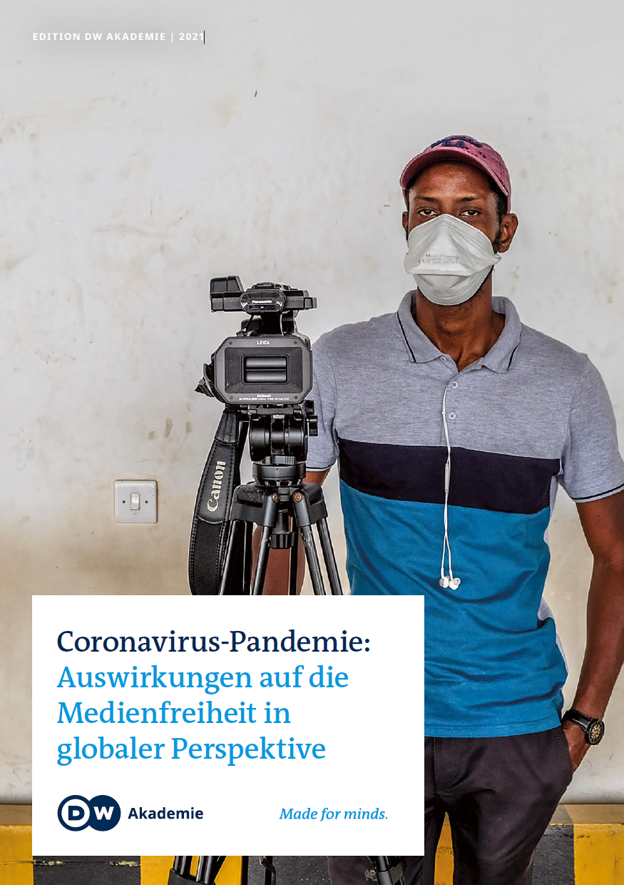 Titelseite der Studie "Coronavirus-Pandemie: Auswirkungen auf die Medienfreiheit in globaler Perspektive"