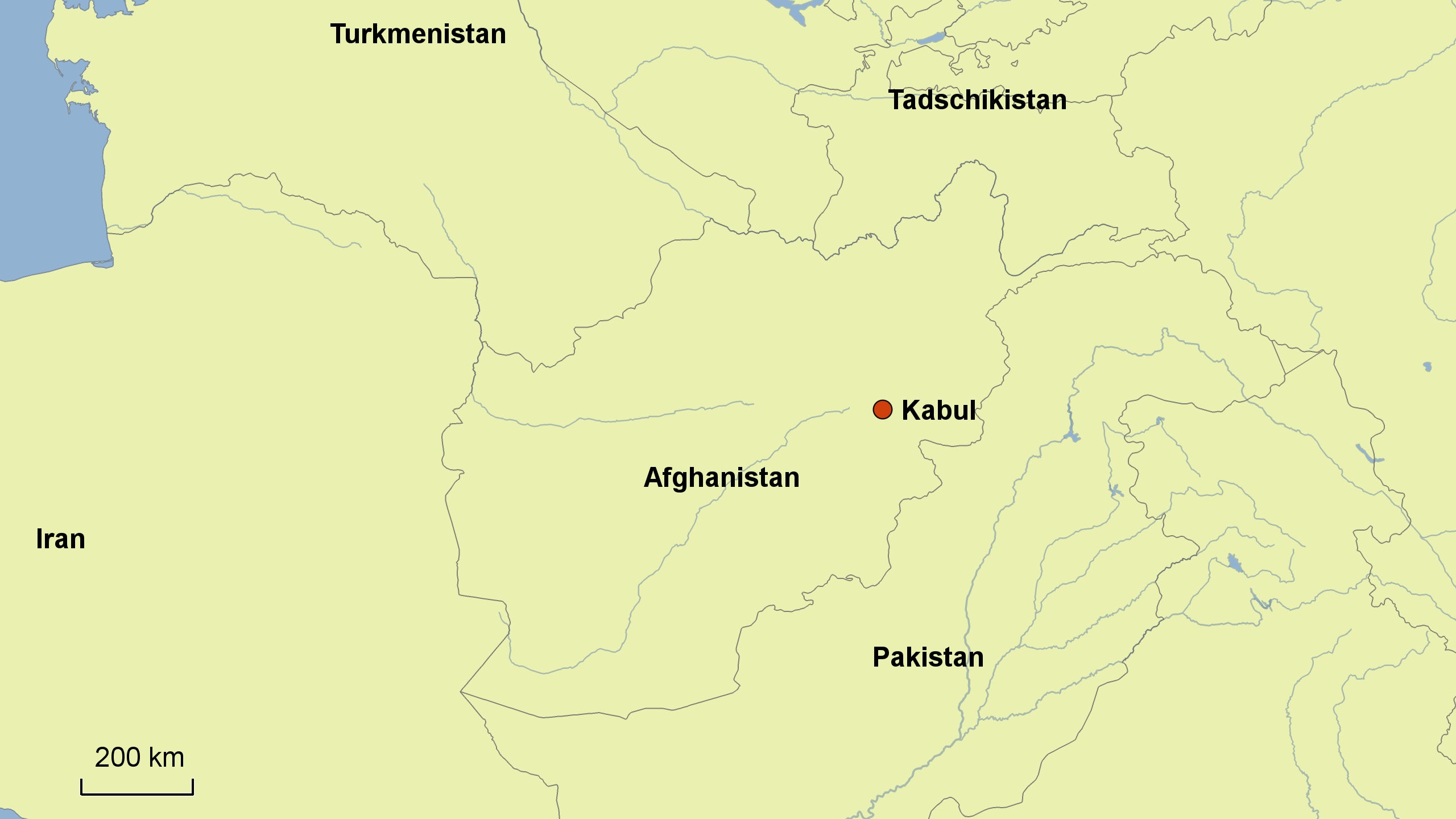 Karte von Afghanistan und seinen Nachbarländern