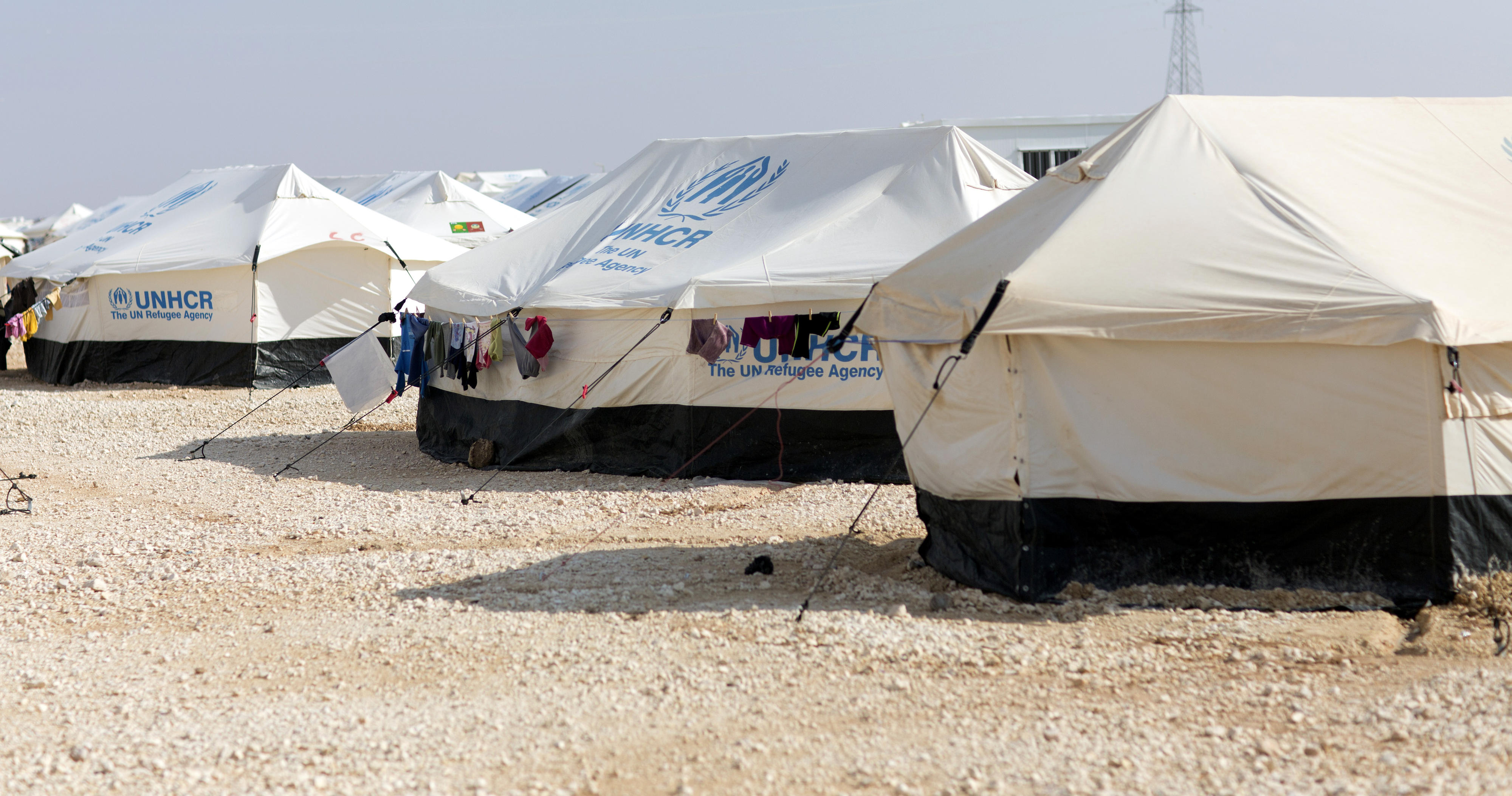 Zelte in einem Flüchtlingslager in Jordanien