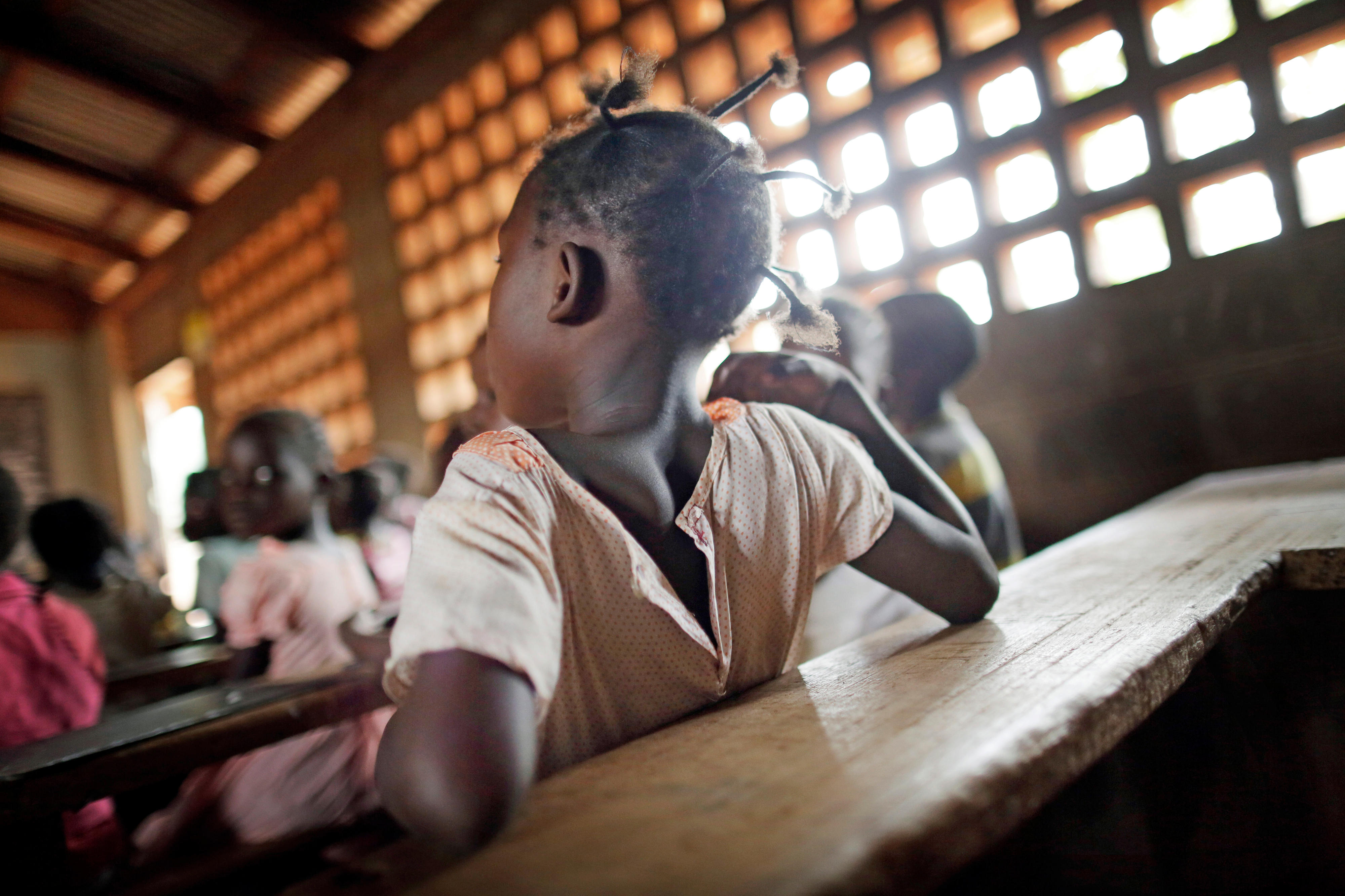 Schülerin in einer Schule in Bangui, Zentralafrikanische Republik