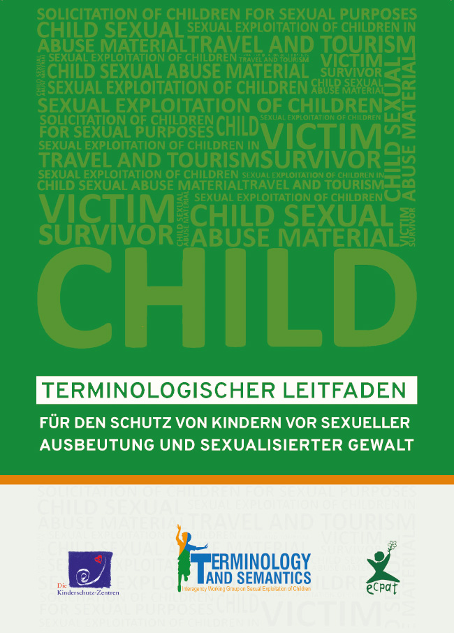 Titelblatt Terminologischer Leitfaden für den Schutz von Kindern vor sexueller Ausbeutung und sexualisierter Gewalt