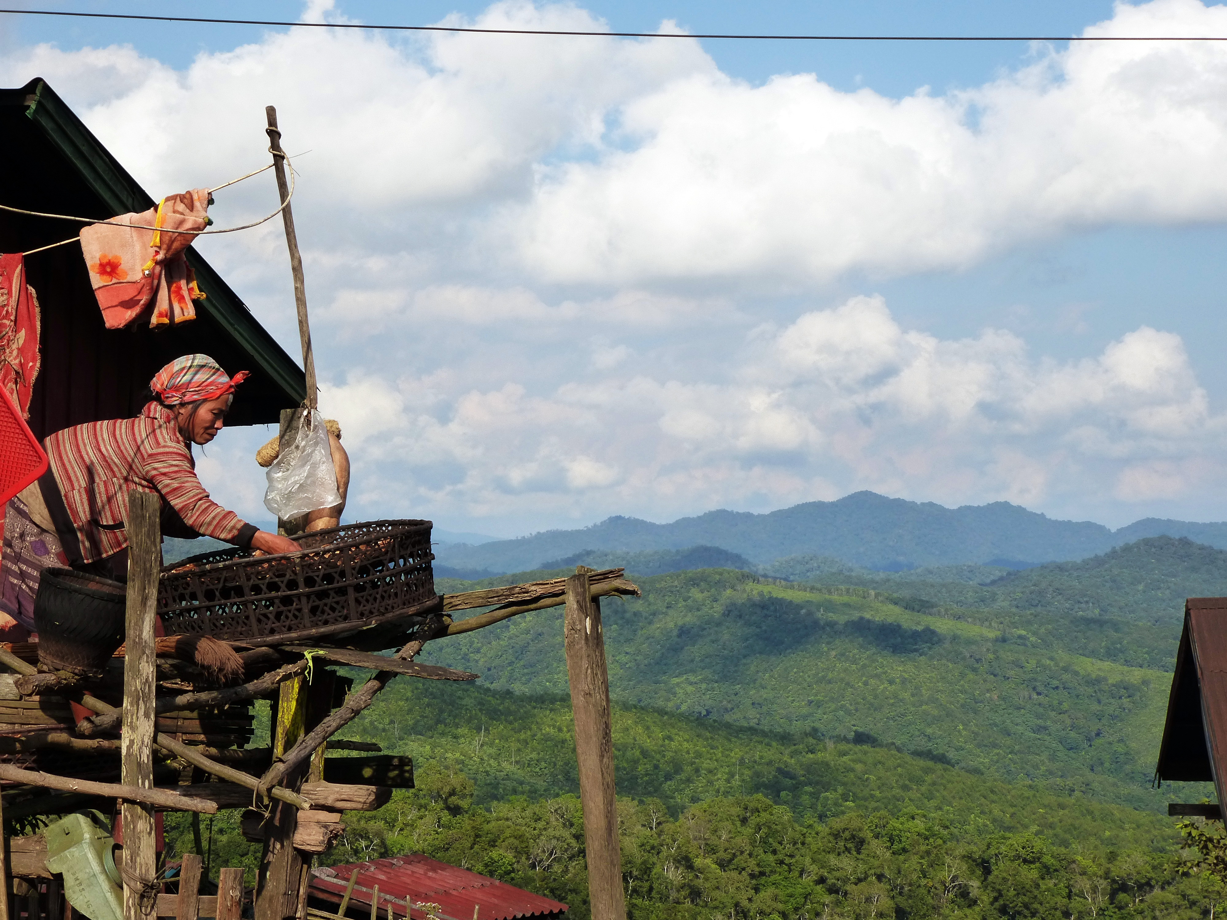 Bäuerin im ländlichen Laos