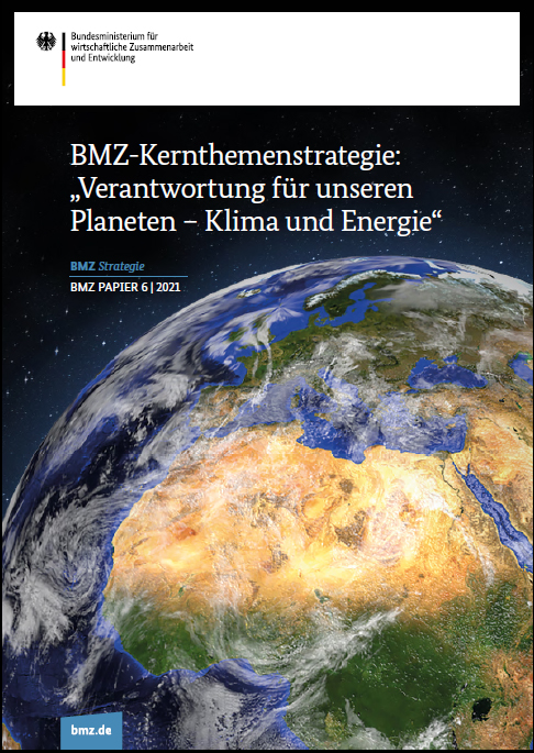 Titelseite der BMZ-Kernthemenstrategie "Verantwortung für unseren Planeten – Klima und Energie“