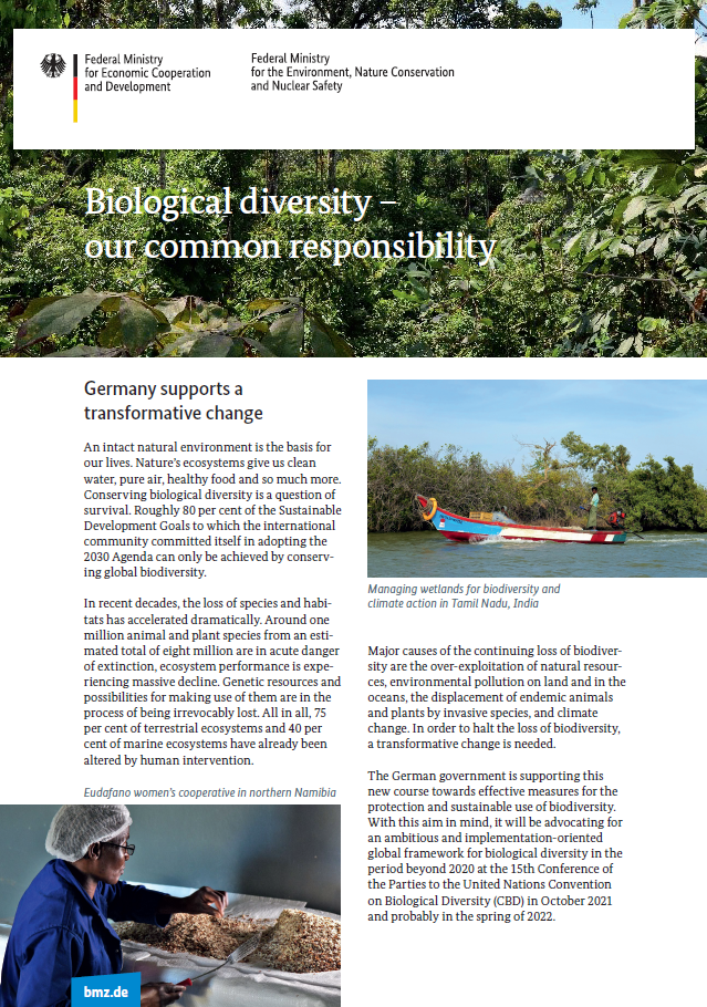 Cover: Biological diversity – our common responsibility