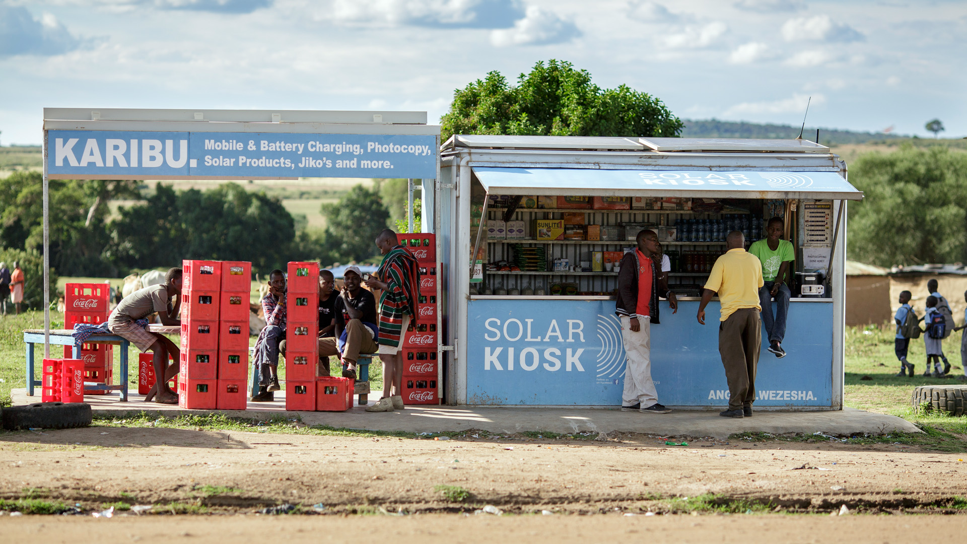 Solar kiosque in Talek, Kenya