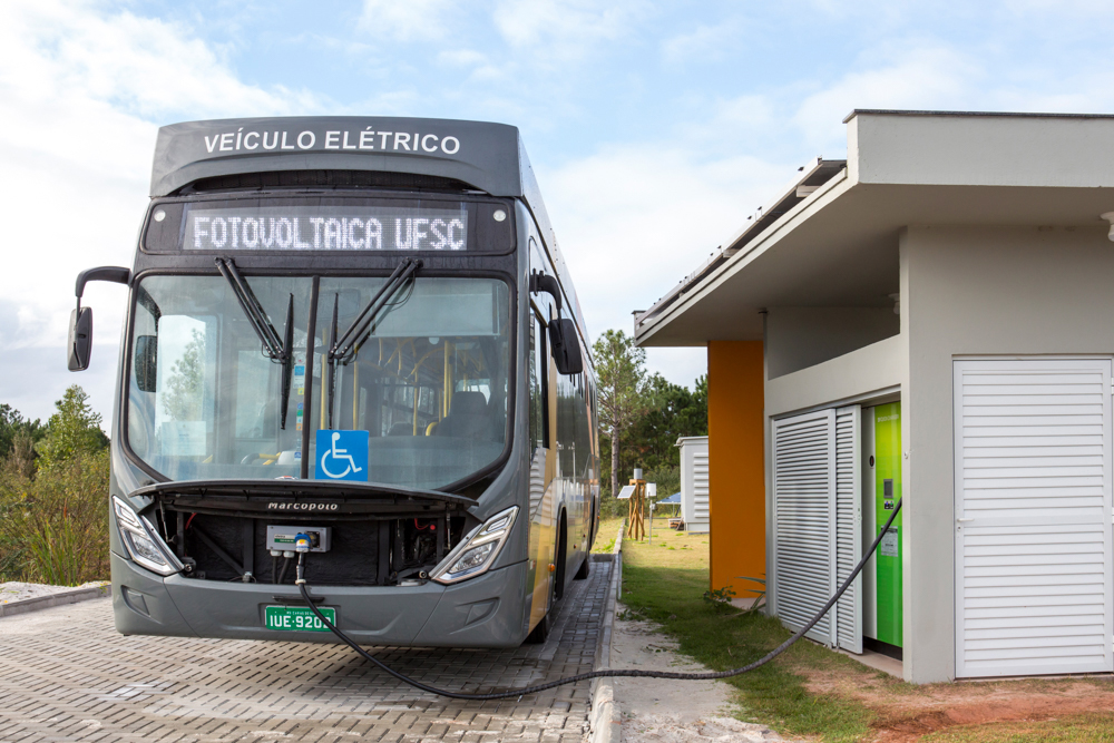 E-bus charging station in Florianópolis, Brazil
