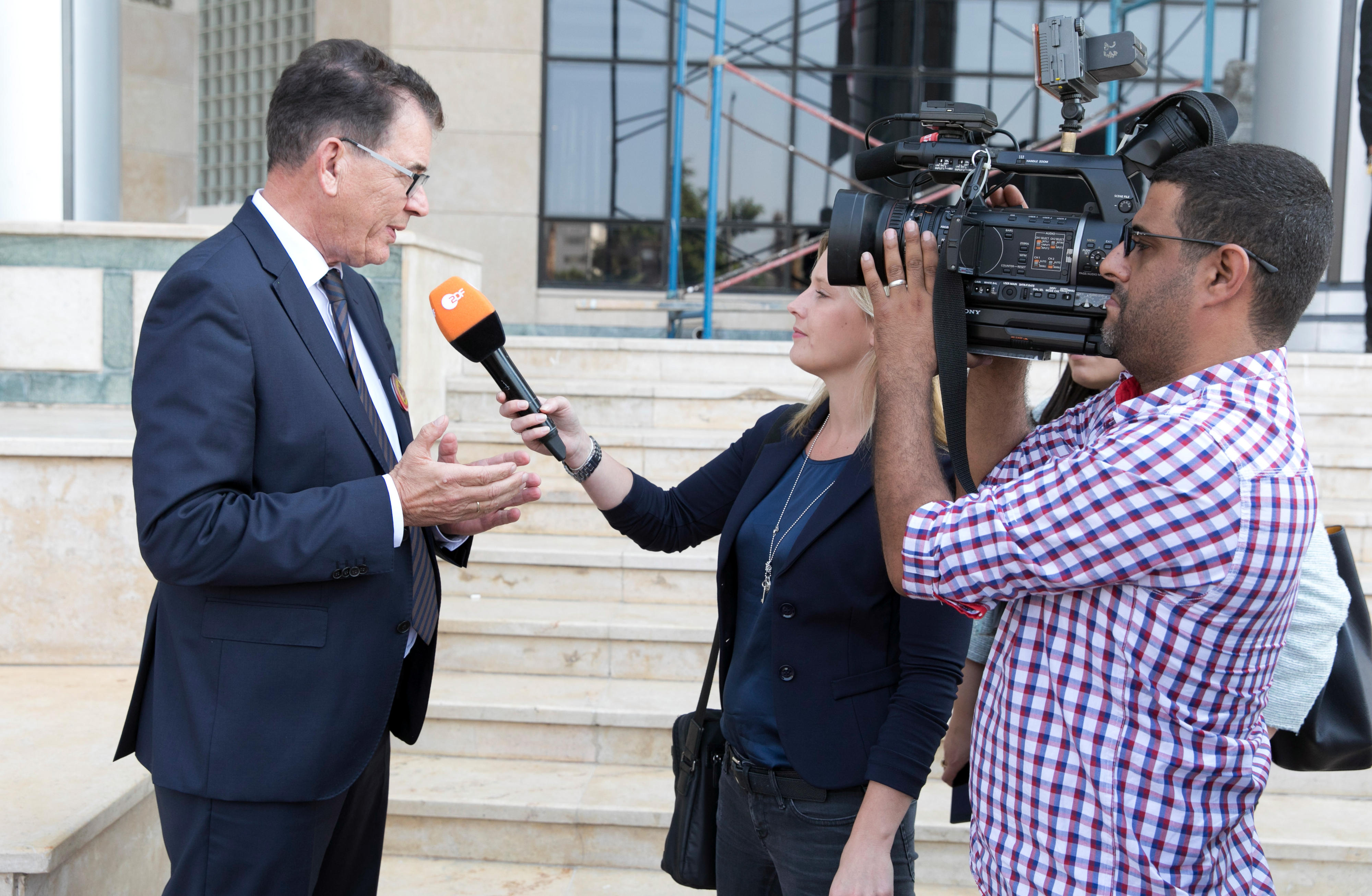 Bundesentwicklungsminister Müller bei einem Interview mit dem ZDF im Oktober 2017 in Kairo