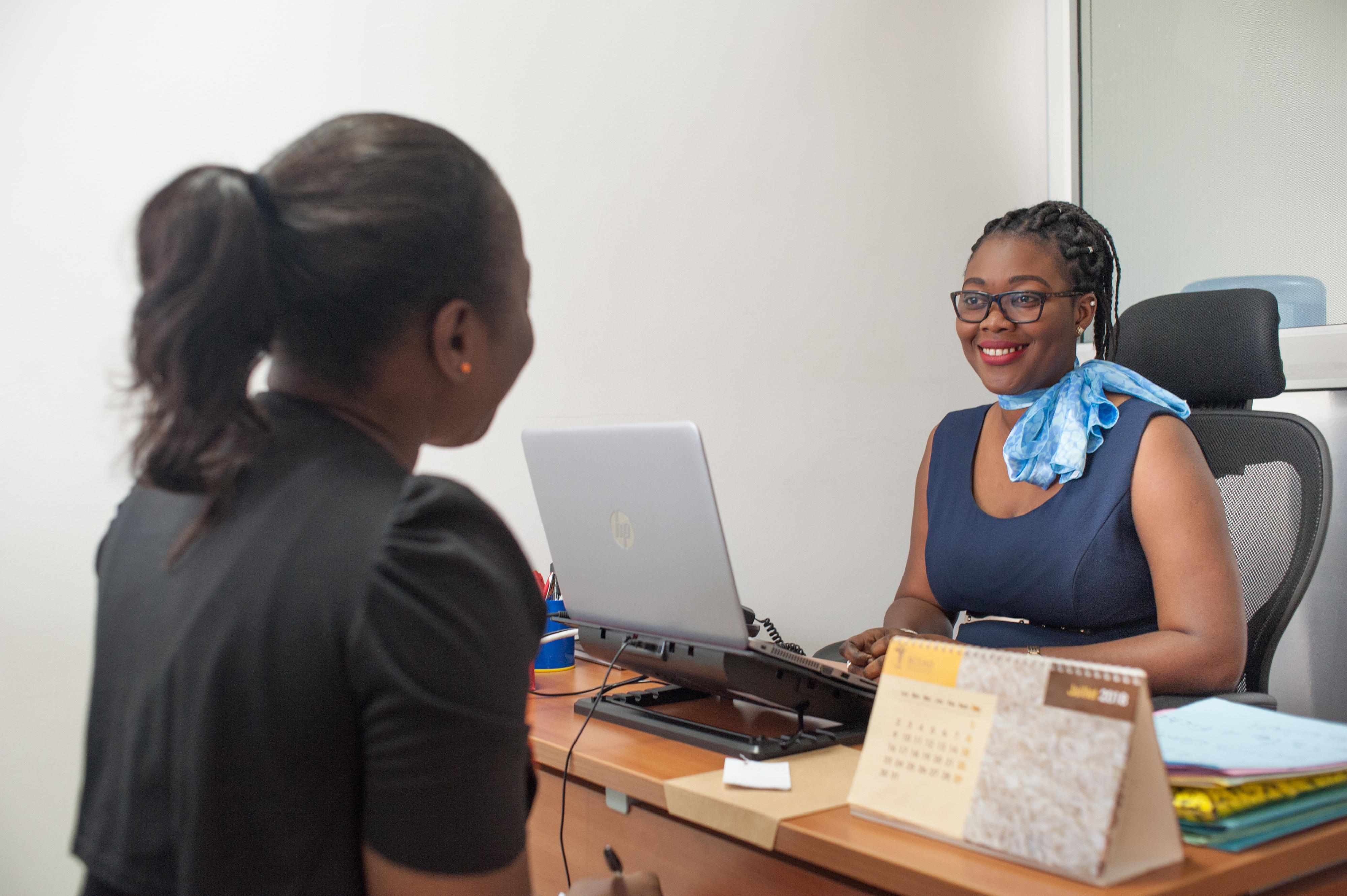 Counselling interview at the Centre for Jobs, Migration and Reintegration in Dakar, Senegal